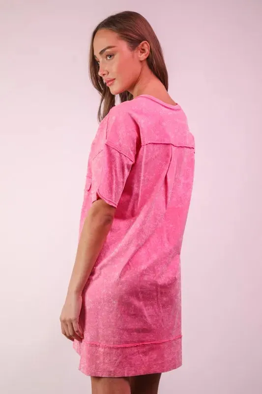 VERY J Plus Size Mineral Washed Knit Shift Mini Dress sold by Gigi Laurent product image thumbnail 2