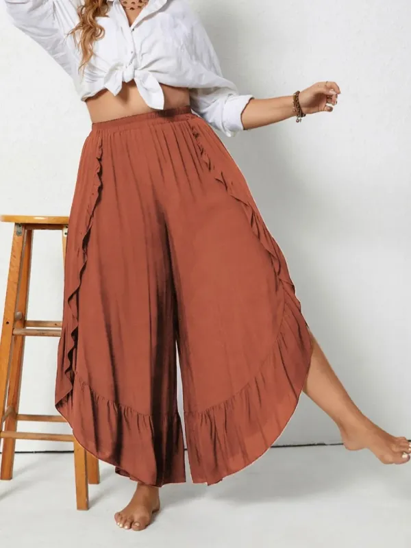 Plus Size Ruffled Wide Leg Pants sold by Gigi Laurent