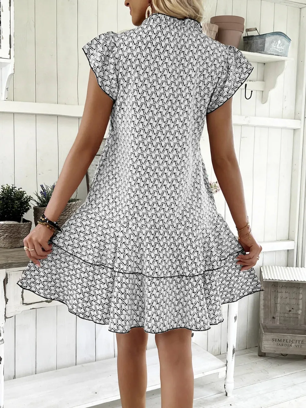Full Size Ruffled Layered Printed Mini Dress Plus Size sold by Gigi Laurent product image thumbnail 2