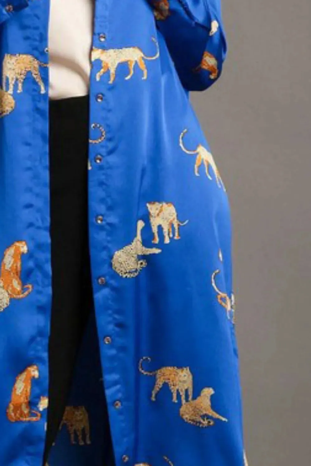 Umgee Full Size Animal Print Button Down Midi Shirt Dress Plus Size sold by Gigi Laurent product image thumbnail 3