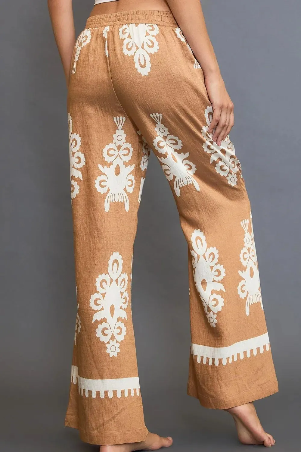 Umgee Full Size Border Print Wide Leg Pants Plus Size sold by Gigi Laurent product image thumbnail 2