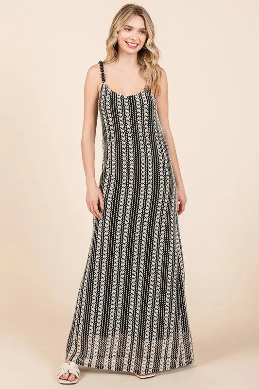 GeeGee Plus Size Striped Scoop Neck Beaded Strap Maxi Cami Dress sold by Gigi Laurent