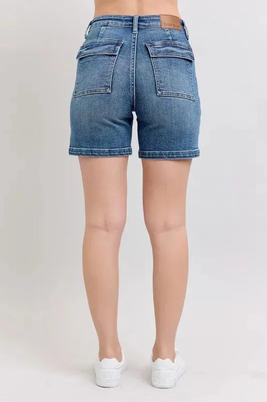 Judy Blue Full Size High Rise Denim Shorts Plus Size sold by Gigi Laurent product image thumbnail 4