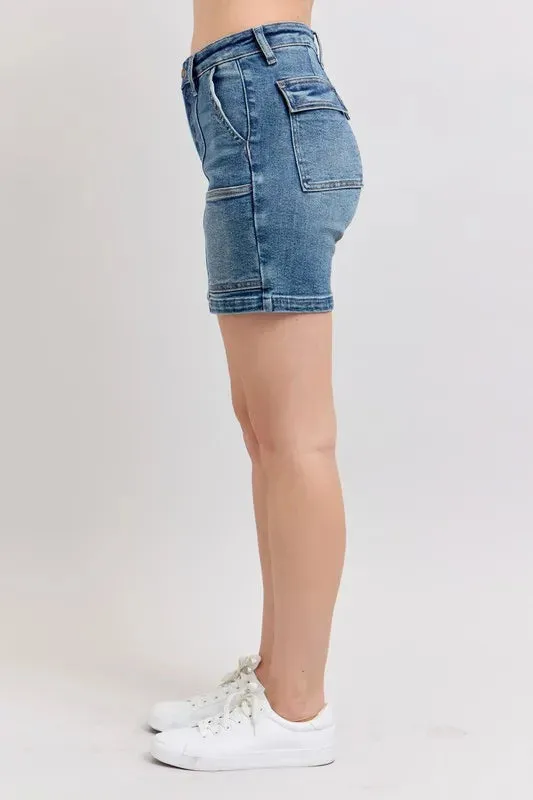 Judy Blue Full Size High Rise Denim Shorts Plus Size sold by Gigi Laurent product image thumbnail 3