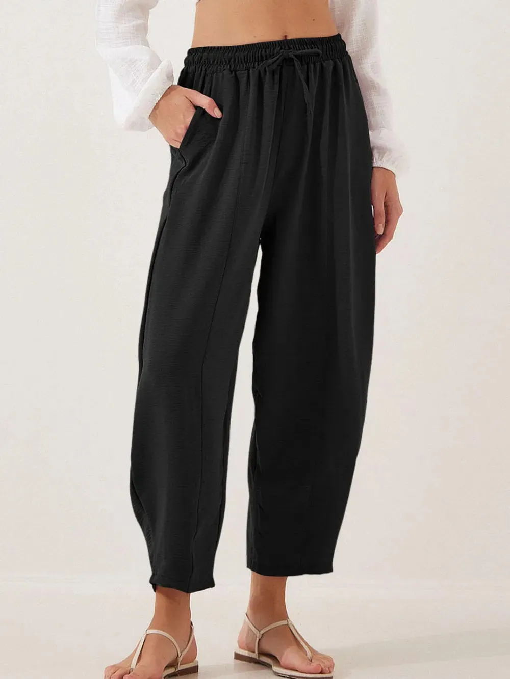 Full Size Drawstring Cropped Jogger Pants Plus Size sold by Gigi Laurent product image thumbnail 4