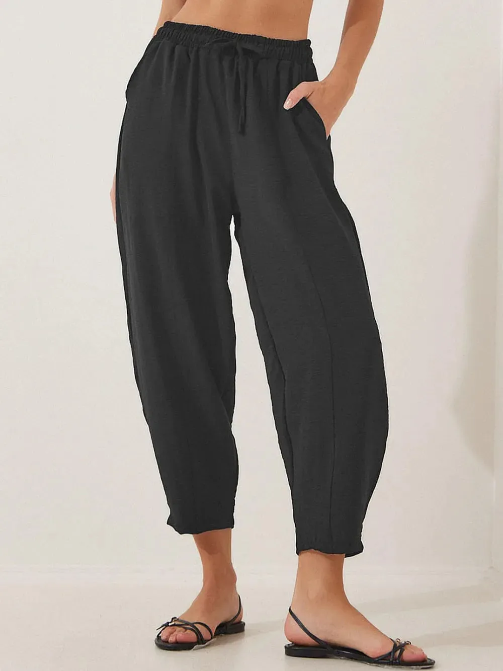 Full Size Drawstring Cropped Jogger Pants Plus Size sold by Gigi Laurent product image thumbnail 5