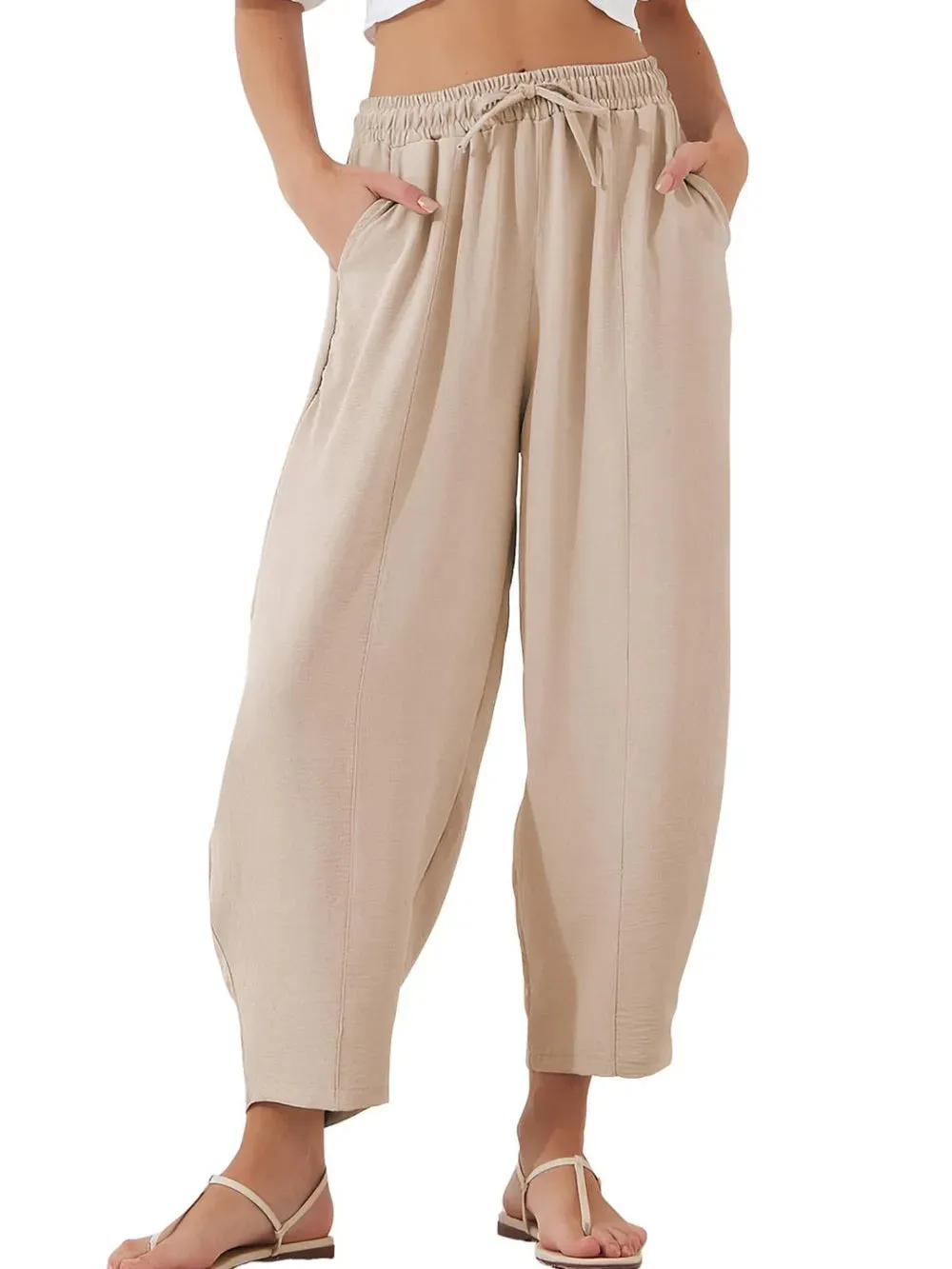 Full Size Drawstring Cropped Jogger Pants Plus Size sold by Gigi Laurent product image thumbnail 3
