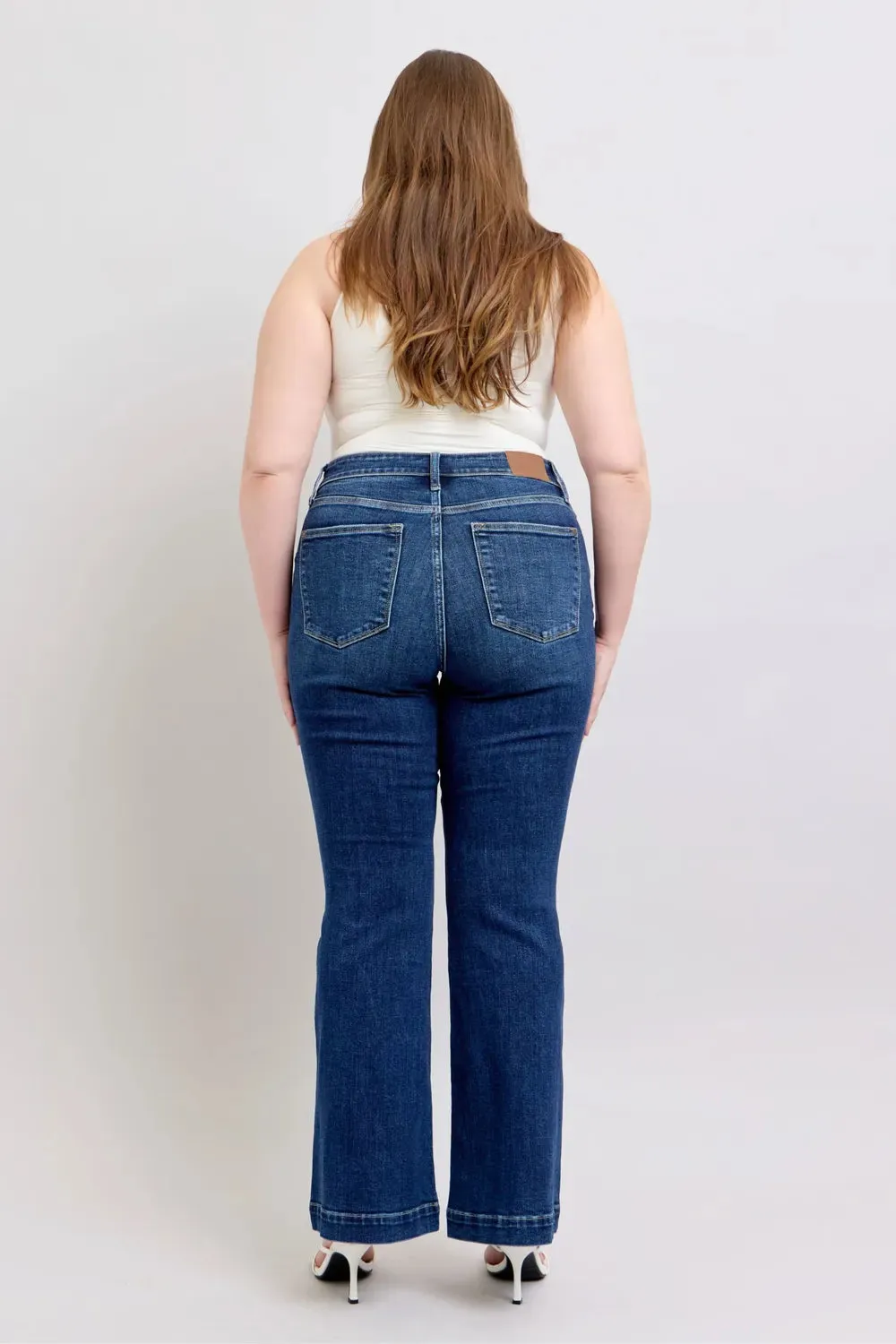 Judy Blue Full Size High Rise Flare Jeans with Pockets Plus Size sold by Gigi Laurent product image thumbnail 2