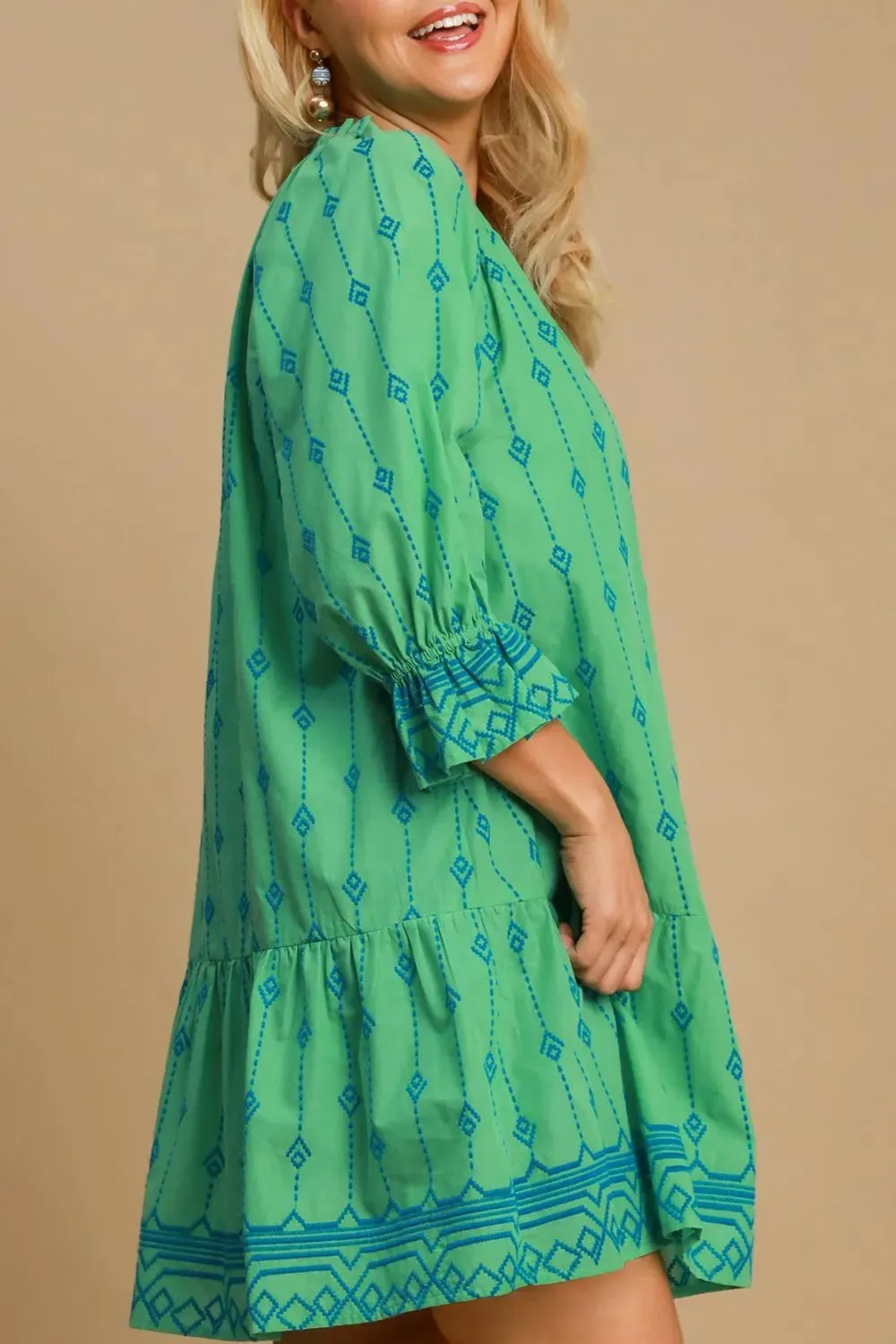 Umgee Full Size Tassel Embroidered Flounce Sleeve Mini Dress Plus Size sold by Gigi Laurent product image thumbnail 5