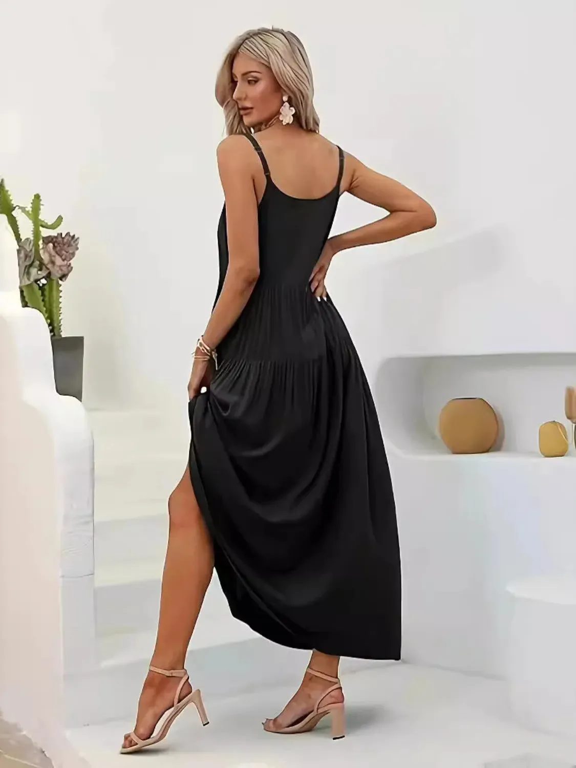 Plus Size Scoop Neck Sleeveless Midi Cami Dress sold by Gigi Laurent product image thumbnail 2