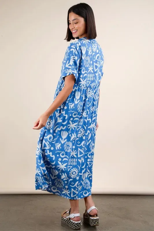 VERY J Plus Size Oversized Printed Shirt Midi Dress sold by Gigi Laurent product image thumbnail 3