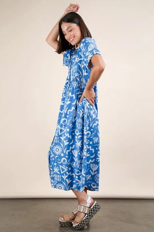 VERY J Plus Size Oversized Printed Shirt Midi Dress sold by Gigi Laurent product image thumbnail 2