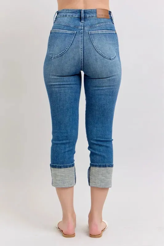 Judy Blue Full Size Skinny Cuff Capris Jeans with Pockets Plus Size sold by Gigi Laurent product image thumbnail 4