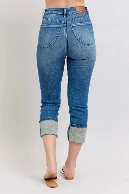 Judy Blue Full Size Skinny Cuff Capris Jeans with Pockets Plus Size sold by Gigi Laurent product image thumbnail 5