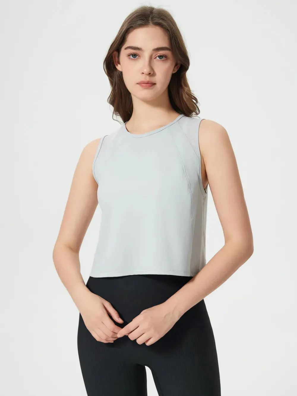 Millennia Round Neck Cropped Active Tank sold by Gigi Laurent product image thumbnail 3