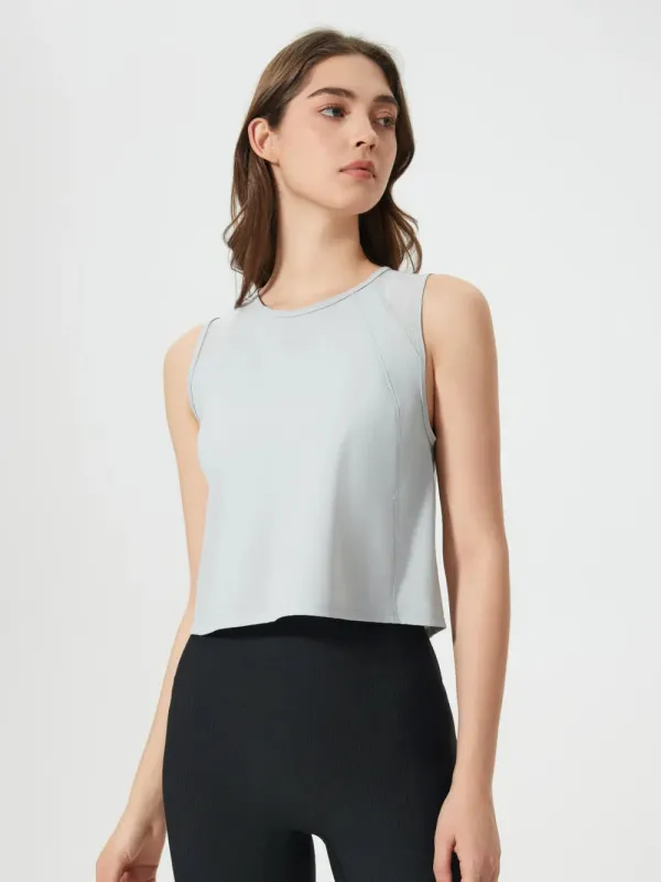 Millennia Round Neck Cropped Active Tank sold by Gigi Laurent