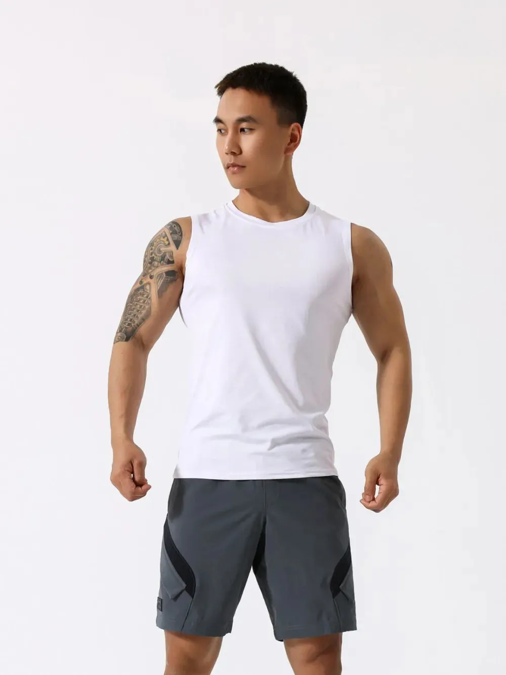 Men's Plus Size Round Neck Active Tank sold by Gigi Laurent product image thumbnail 2