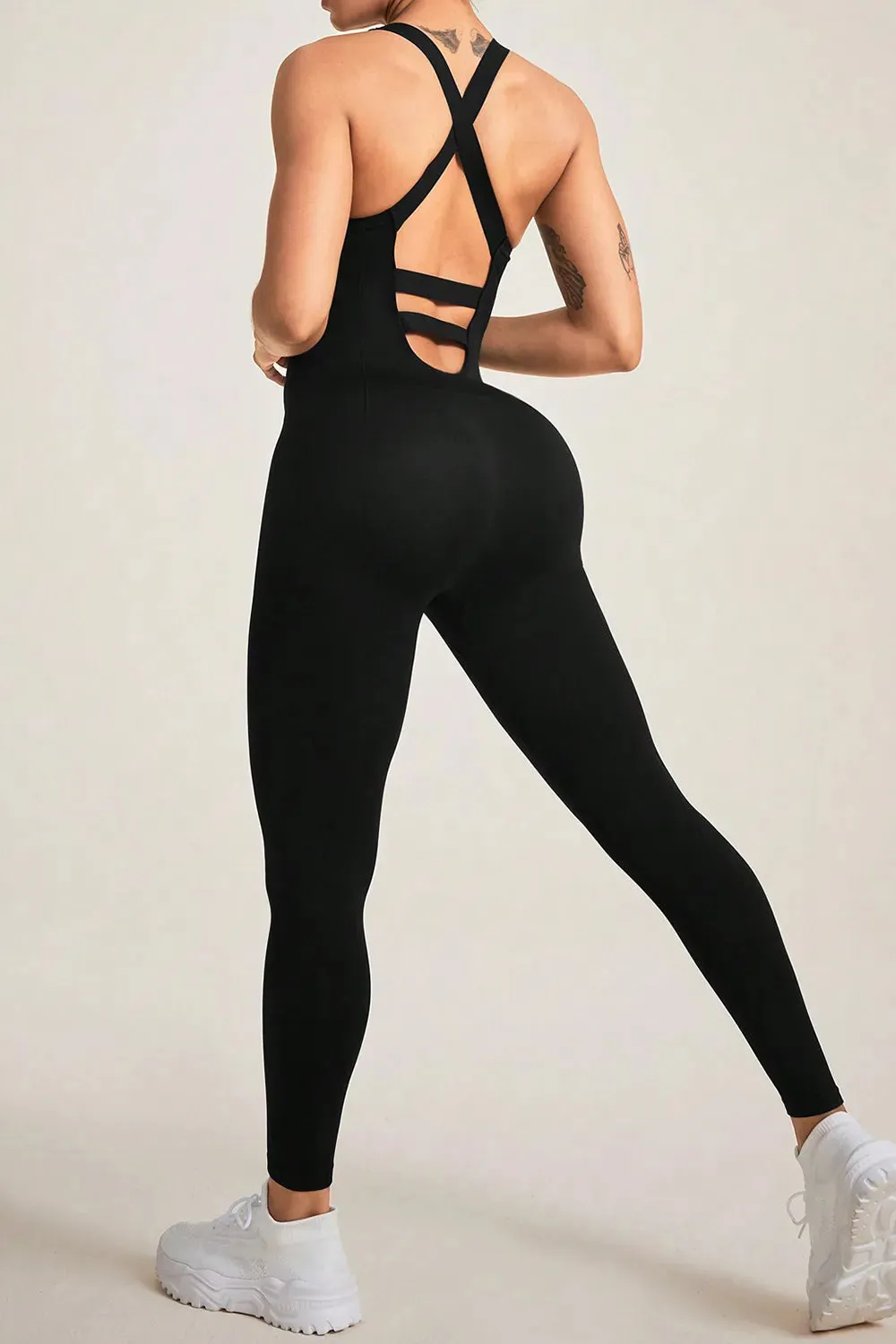 Crisscross Wide Strap Jumpsuit sold by Gigi Laurent product image thumbnail 4
