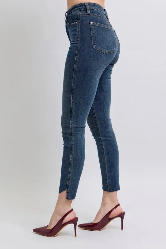 Judy Blue Full Size High Waist Tummy Control Step Hem Skinny Jeans Plus Size sold by Gigi Laurent product image thumbnail 3