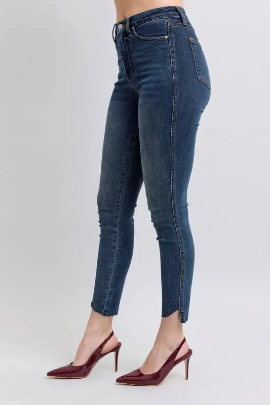 Judy Blue Full Size High Waist Tummy Control Step Hem Skinny Jeans Plus Size sold by Gigi Laurent product image thumbnail 2