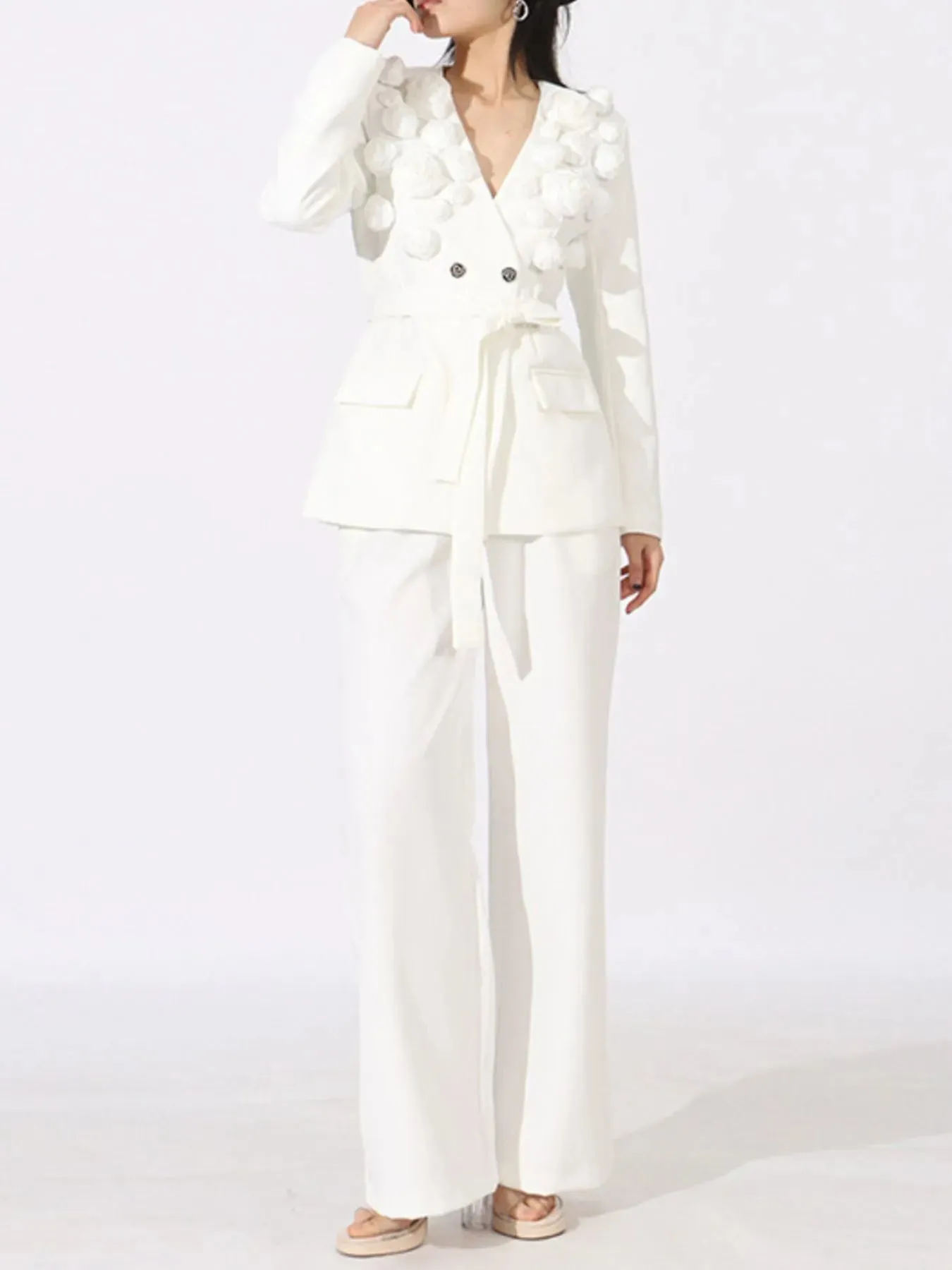 Flower Long Sleeve Blazer and Pants Set sold by Gigi Laurent product image thumbnail 4