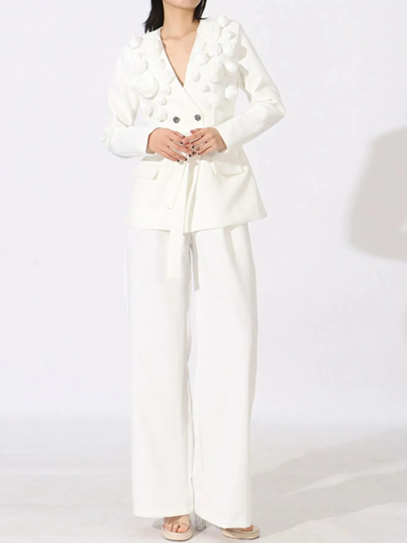 Flower Long Sleeve Blazer and Pants Set sold by Gigi Laurent