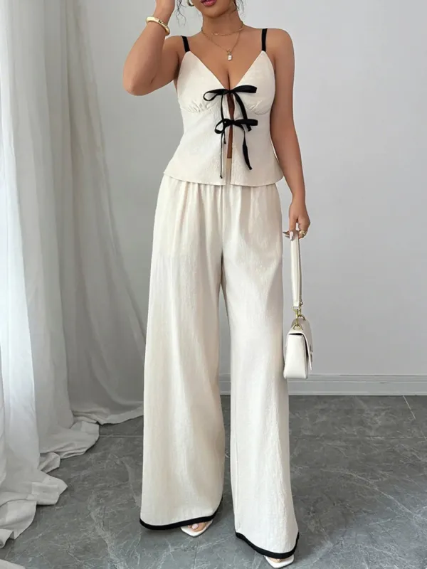 Tie Front Cami and Pants Set sold by Gigi Laurent