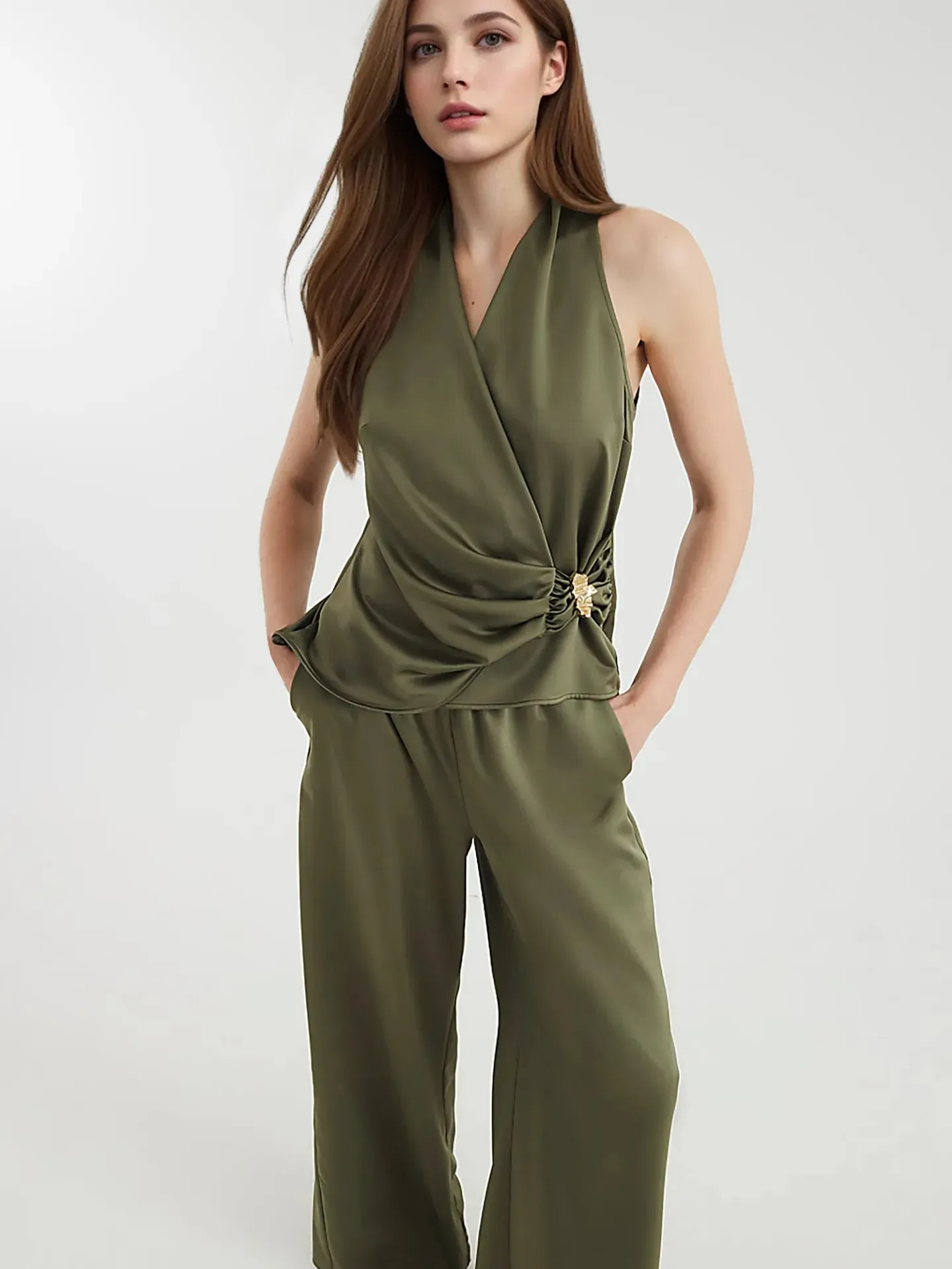 Surplice Sleeveless Top and Pants Set sold by Gigi Laurent product image thumbnail 5