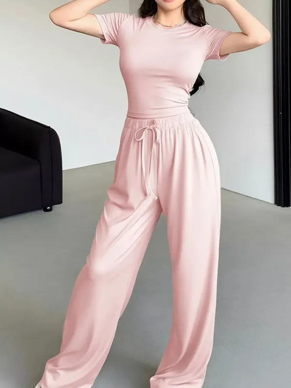 Round Neck T-Shirt and Pants Set sold by Gigi Laurent