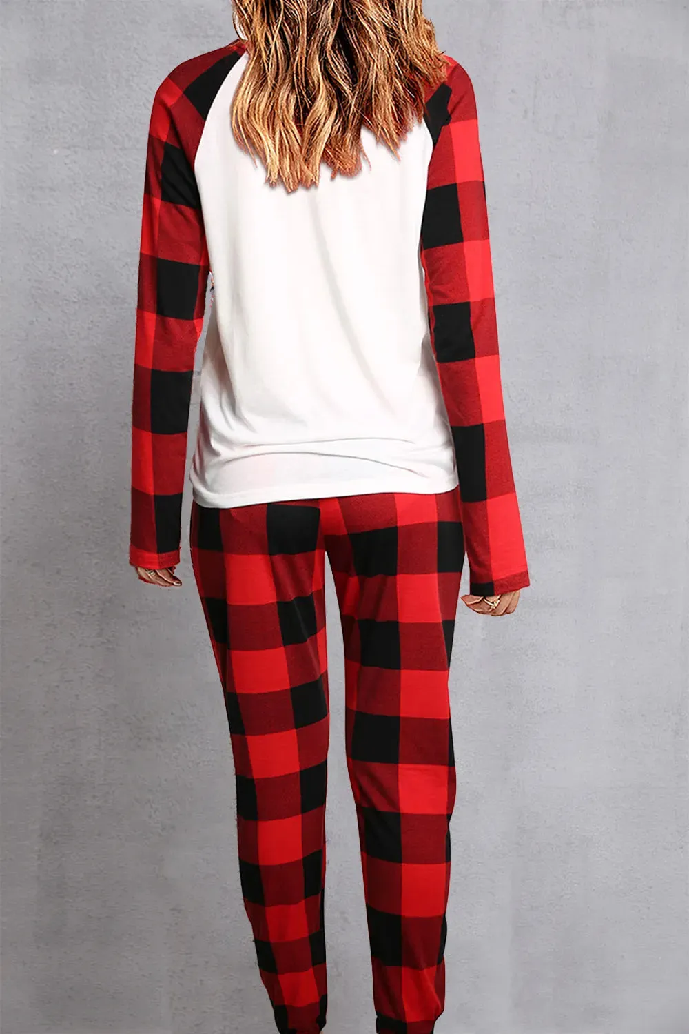 Plaid Round Neck Top and Pants Set sold by Gigi Laurent product image thumbnail 3