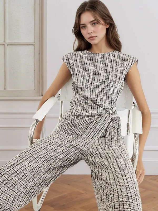 Tied Round Neck Top and Pants Set sold by Gigi Laurent