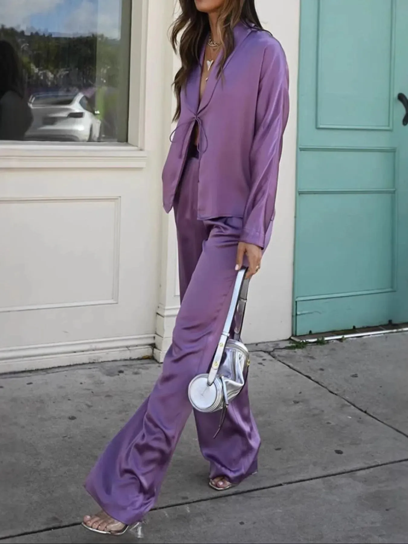 Open Front Tied Top and Pants Set sold by Gigi Laurent product image thumbnail 5