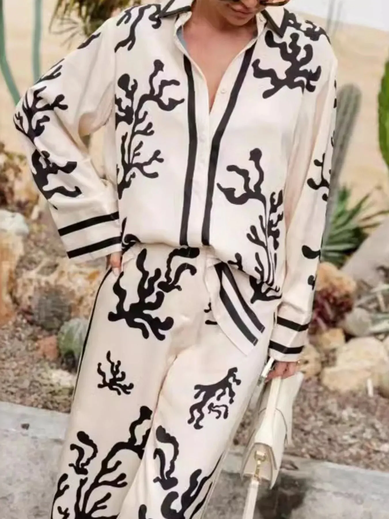 Printed Long Sleeve Shirt and Pants Set sold by Gigi Laurent product image thumbnail 4