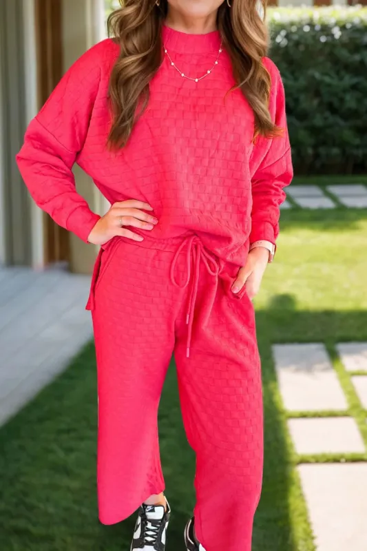 High-Low Round Neck Top and Pants Set sold by Gigi Laurent