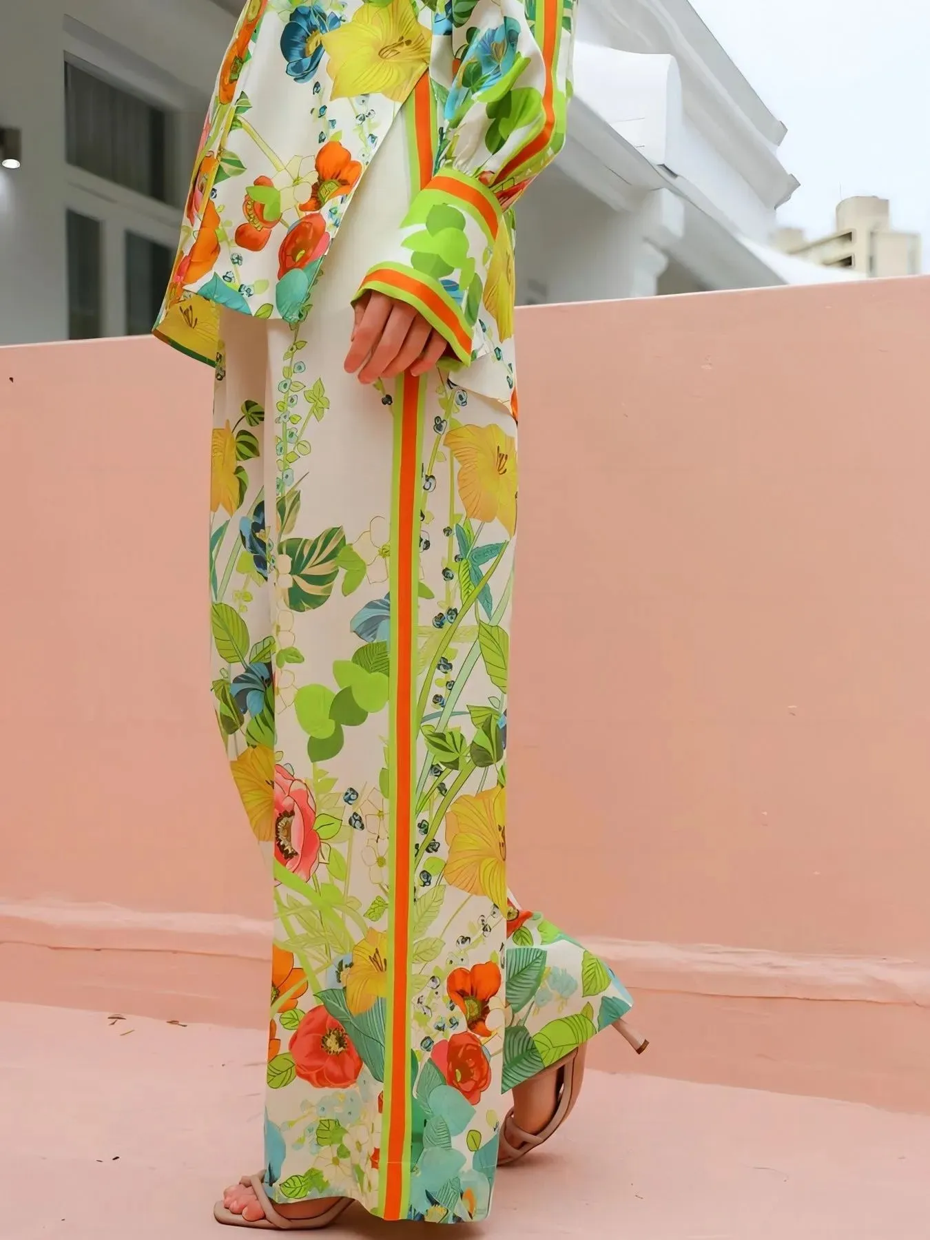 Printed Tie Back Shirt and Pants Set sold by Gigi Laurent product image thumbnail 4