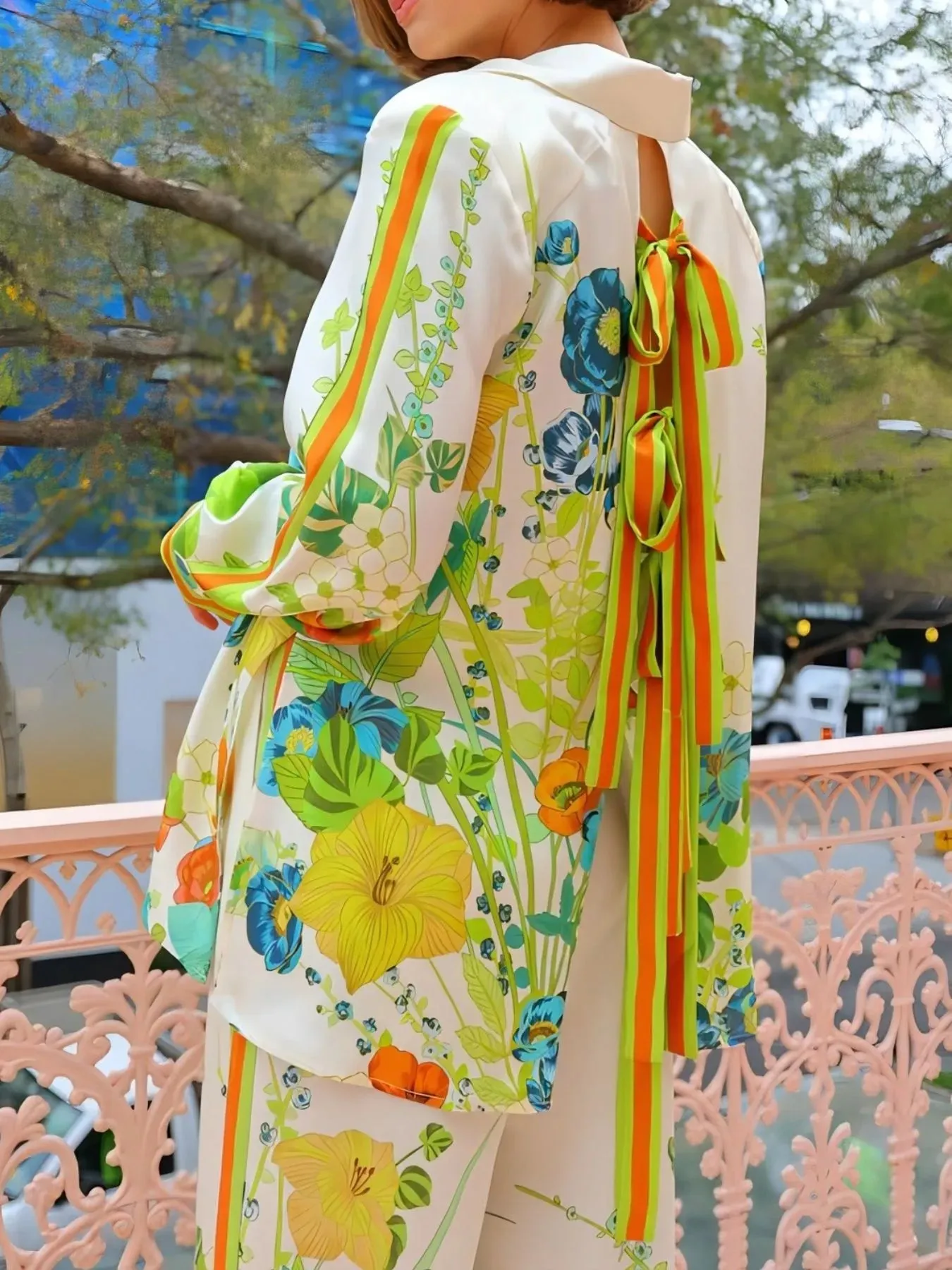 Printed Tie Back Shirt and Pants Set sold by Gigi Laurent product image thumbnail 3