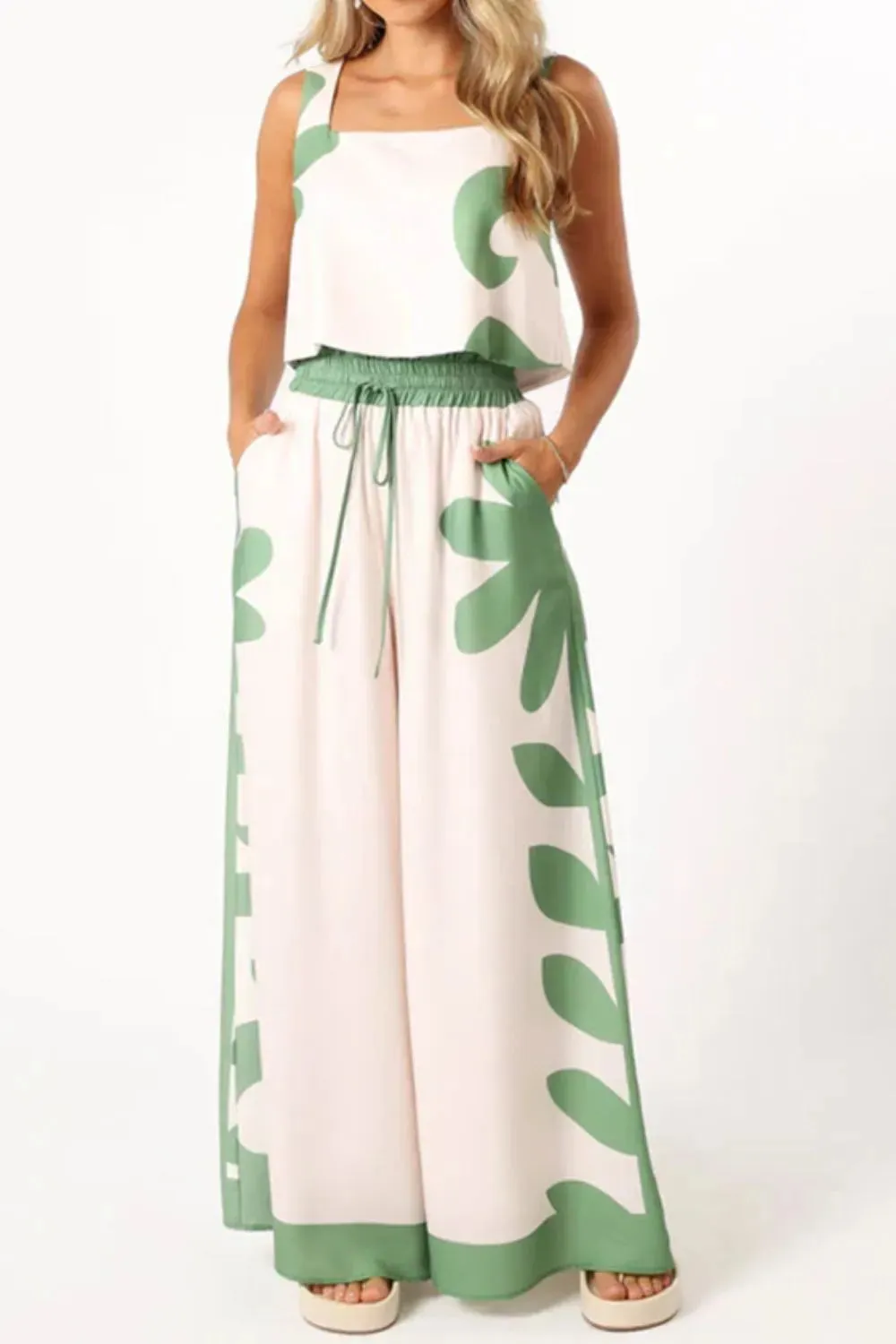 Leaf Print Tank Top and Pants Set sold by Gigi Laurent product image thumbnail 4