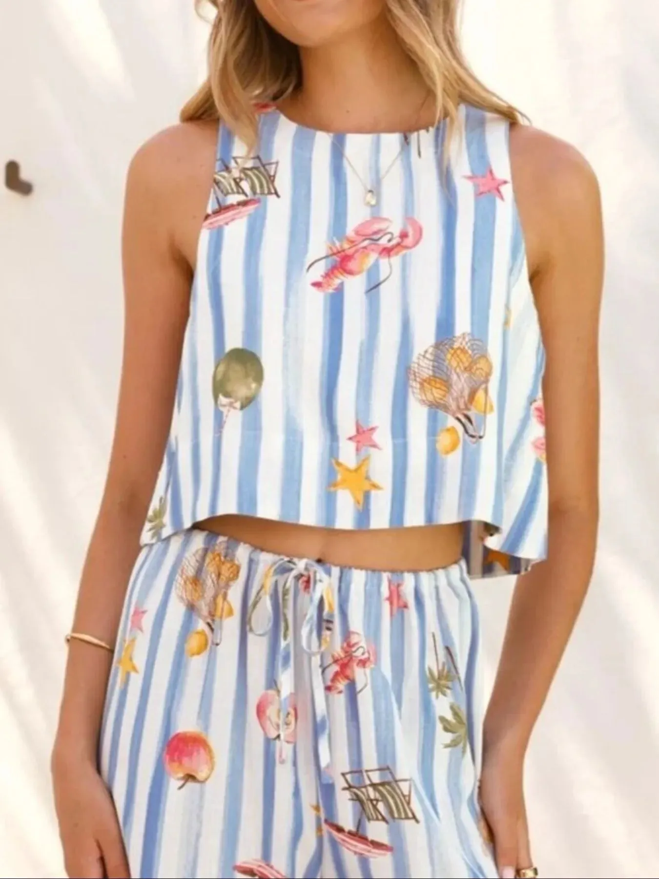 Printed Stripe Tank and Pants Set sold by Gigi Laurent product image thumbnail 2