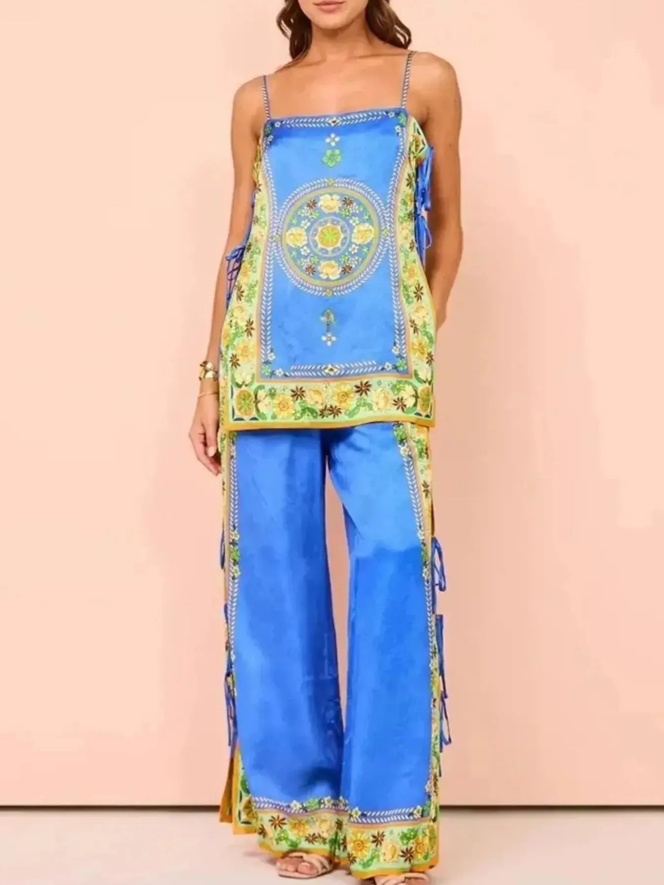 Floral Side Tied Cami and Pants Set sold by Gigi Laurent product image thumbnail 4