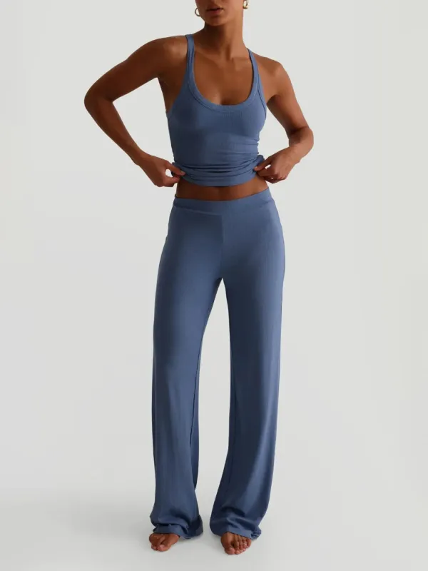 Ribbed Tank and High-Waisted Pants Active Set sold by Gigi Laurent