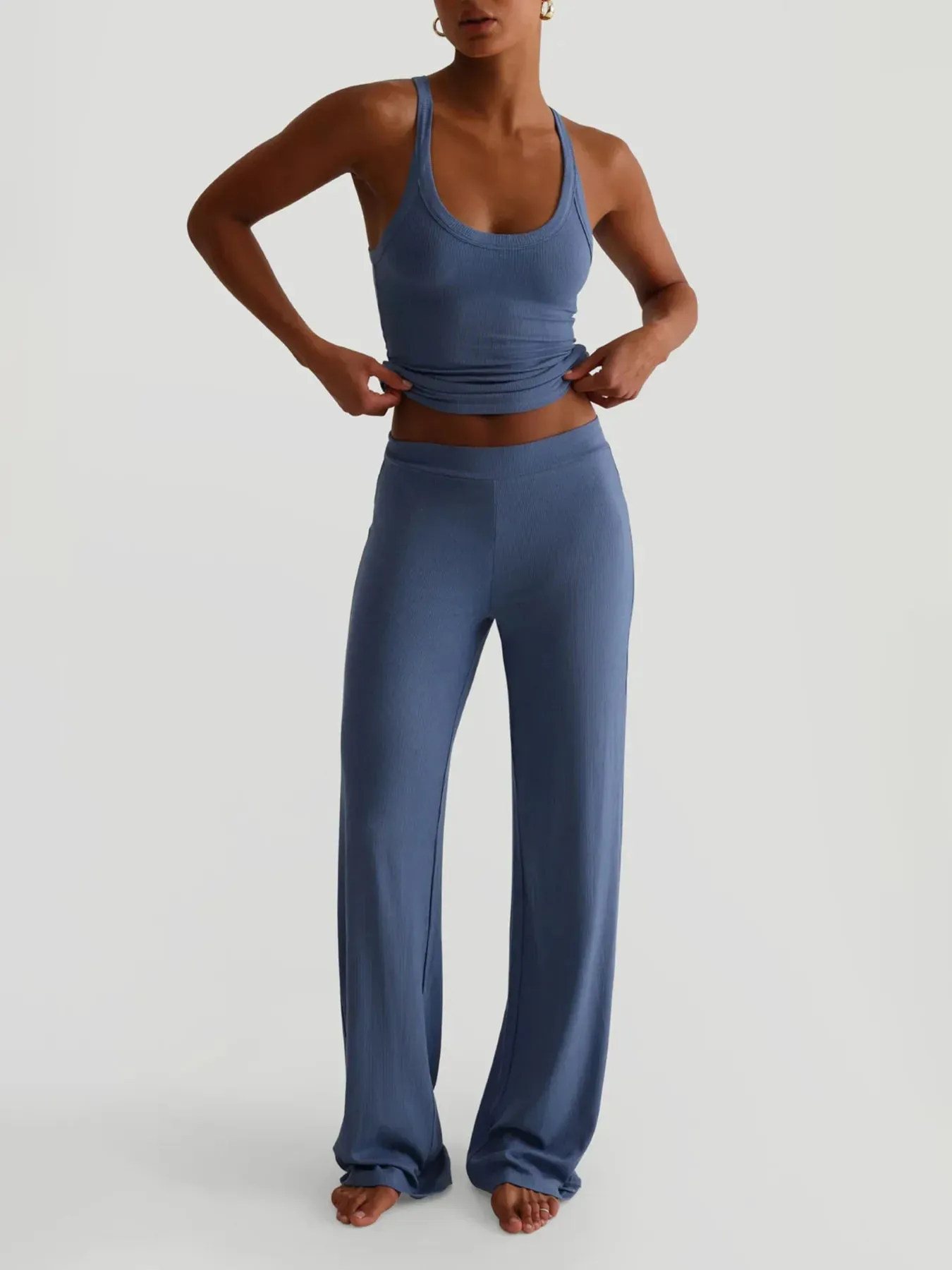 Ribbed Tank and High-Waisted Pants Active Set sold by Gigi Laurent