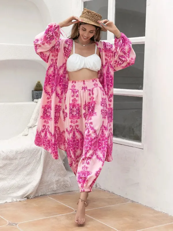 Printed Open Front Top and Pants Set sold by Gigi Laurent