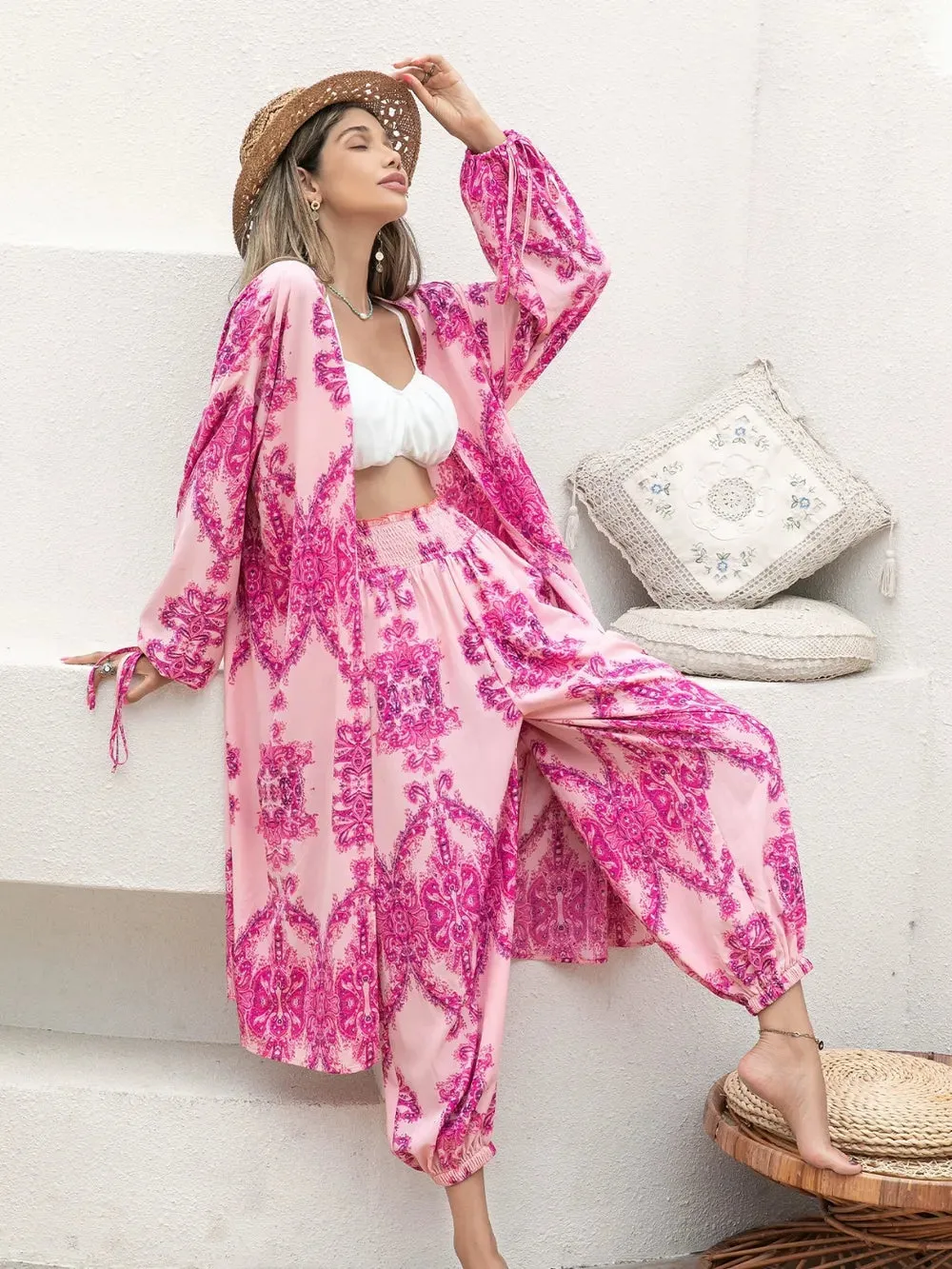 Printed Open Front Top and Pants Set sold by Gigi Laurent product image thumbnail 5