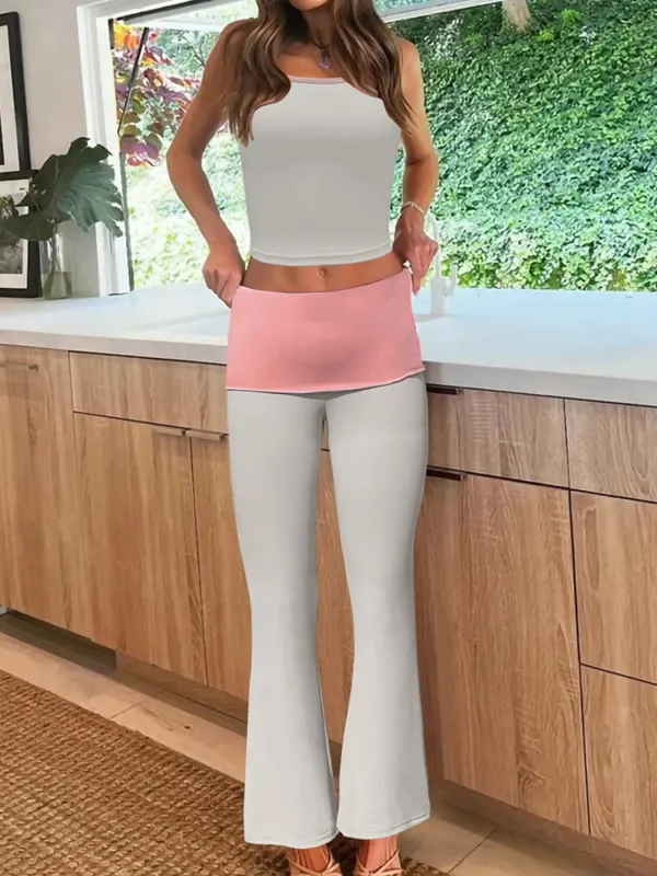 Contrast Trim Tank and Pants Active Set sold by Gigi Laurent