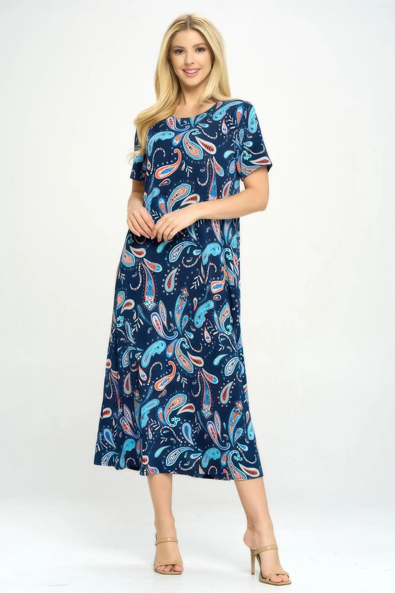 Bns Print Long Dress With Short Sleeve sold by Gigi Laurent product image thumbnail 5
