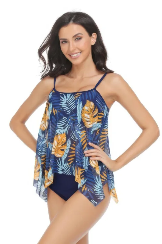 Sleeveless Strappy Floral Print Split Swimsuit Set sold by Gigi Laurent