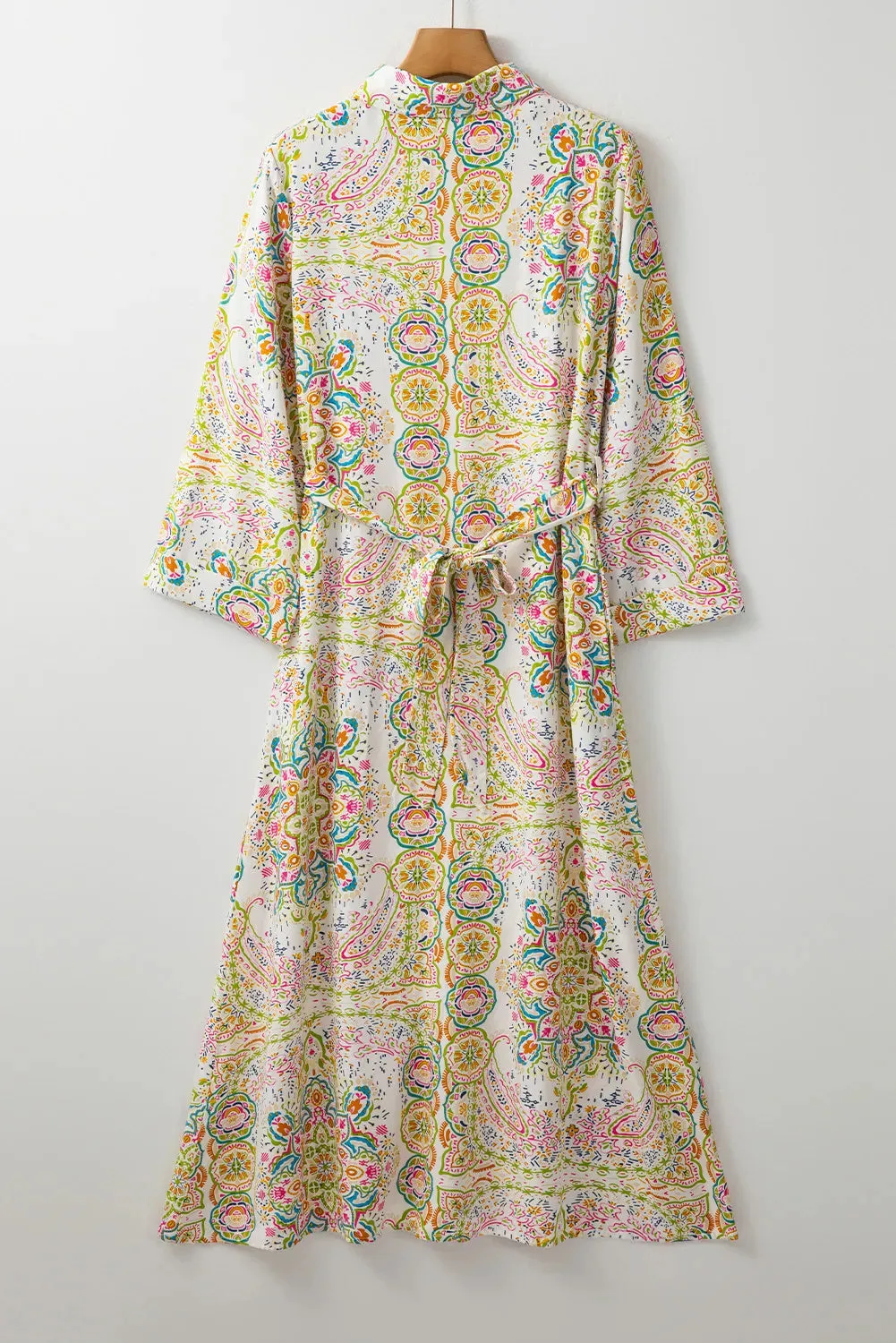 Tied Printed Long Sleeve Midi Dress sold by Gigi Laurent product image thumbnail 4