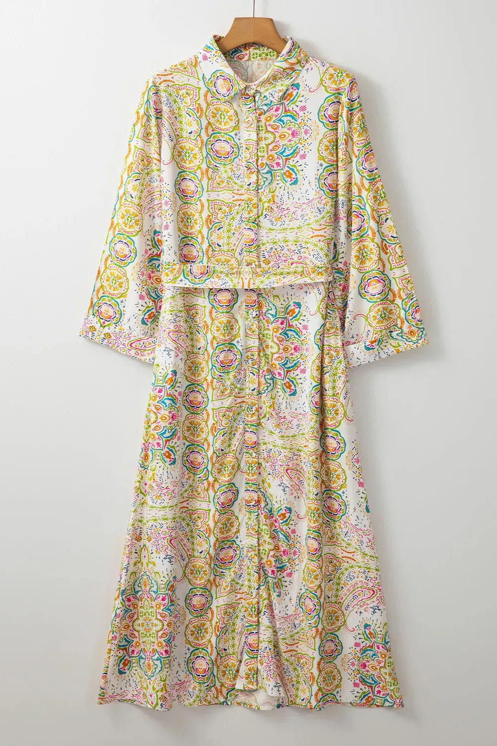 Tied Printed Long Sleeve Midi Dress sold by Gigi Laurent product image thumbnail 3