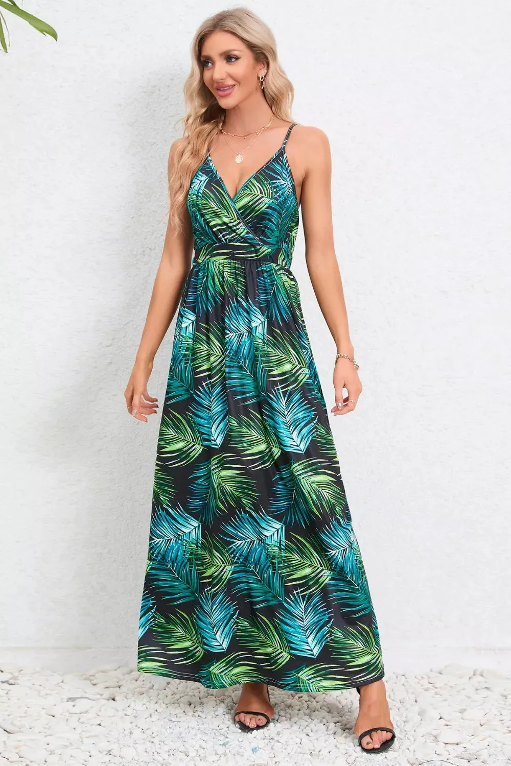 Printed Surplice Maxi Cami Dress sold by Gigi Laurent