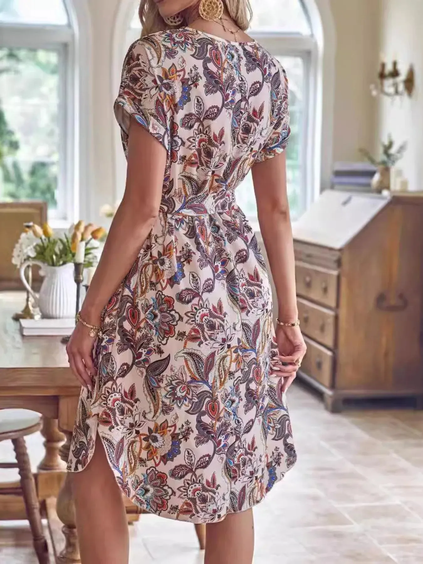 Printed Short Sleeve Casual Dress sold by Gigi Laurent product image thumbnail 2